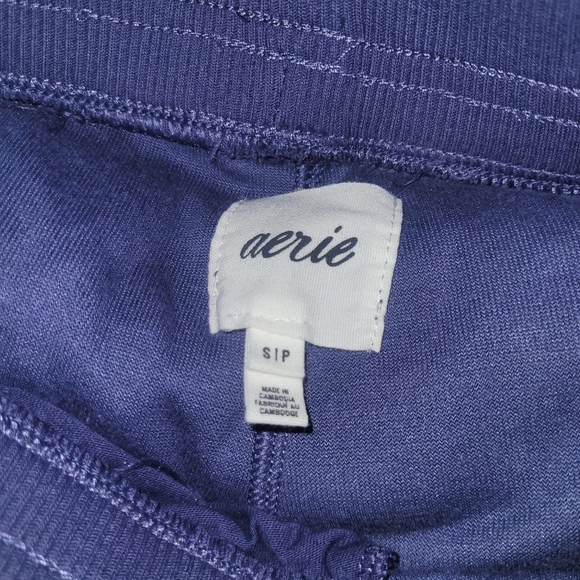 Aerie Blue Velour Flare Leg Pants S - Picture 4 of 4